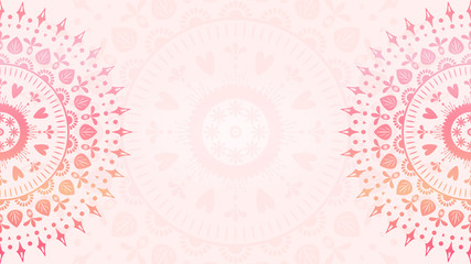  Cute ornamental mandala background. Vector folk illustration. For yoga, design