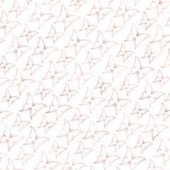 Rose Gold Foil Butterflies On White Background, Digital Rose Gold Wallpaper