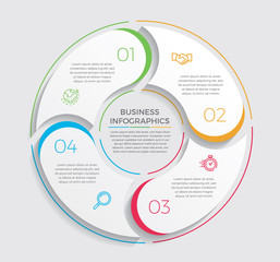 Fototapete - Infographic design vector and marketing icons can be used for workflow layout, diagram, annual report, web design.  Business concept with 4 options, steps or processes. - Vector 