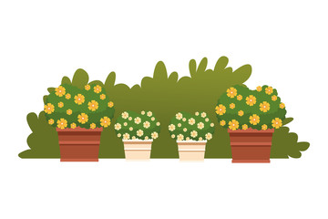 Poster - plant pot with flowers icon cartoon