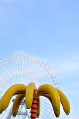 banana on background of blue sky