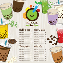 Bubble Tea Menu Graphic Template