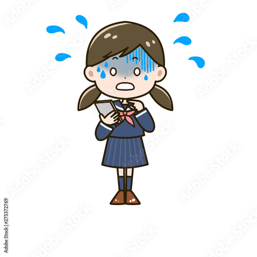 スマートフォンを見てショックを受ける女の子 ポーズ イラスト Buy This Stock Illustration And Explore Similar Illustrations At Adobe Stock Adobe Stock