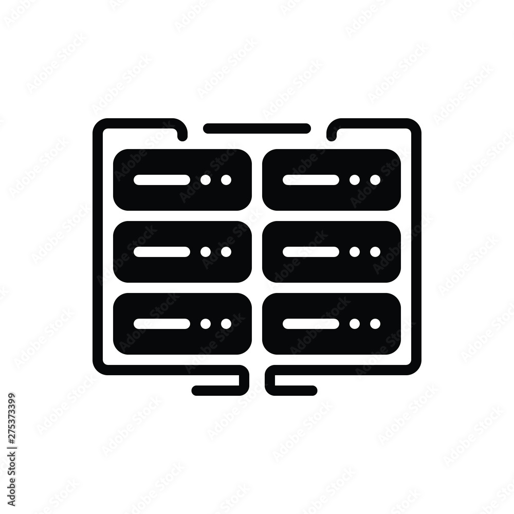 Black solid icon for data