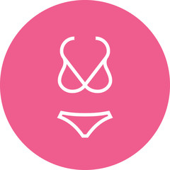 Sticker - Bikini Swimsuit Clothing Outline Icon