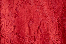 Lace Fabric Background, Red Lace Fabric