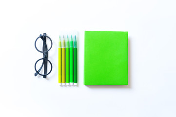 Stationery flat lay. Back to school.