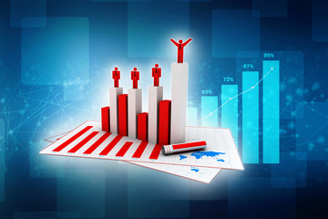 Poster - 3d rendering Stock market online business concept. business Graph 