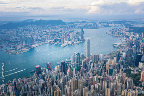 Hong Kong Victoria Harbor at daytime Poster Mural XXL