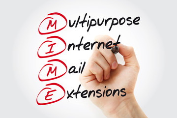 Aufkleber - Hand writing MIME Multipurpose Internet Mail Extensions with marker, acronym concept