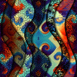 Carved waves of ornamental mosaic tile patterns. Different mosaic textures. Vector image.