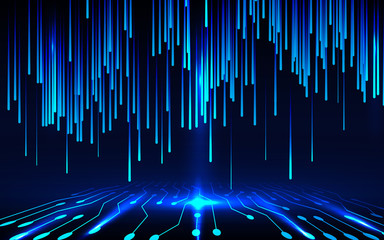 Aufkleber - Abstract matrix futuristic technology background. Geometric light line blue on circuit board concept