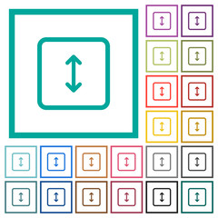 Poster - Adjust object height flat color icons with quadrant frames