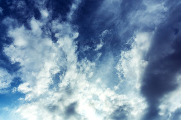 deep blue sky day with clouds pure air wallpapers, background
