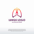 Simple Lungs logo template vector, Health lungs Template, Logo symbol icon