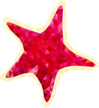 Red Polygon Vector Starfish Animal