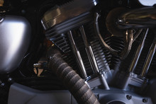 Close-up Of Motorbike Engine