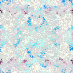 Aufkleber - Abstract seamless pattern with grunge dirty texture and vintage ornament. Vector image.