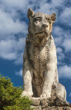 Spain, Autonomous Community Of Castile And Leon, Province Of Burgos Gorges De Pancorbo, Monument Al Pastor (sheep Dog)