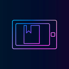Poster - e-reader nolan icon. Simple thin line, outline vector of Education icons for UI and UX, website or mobile application