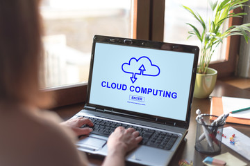 Sticker - Cloud computing concept on a laptop screen