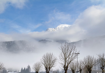 Canvas Print - cloudy alpine scenery