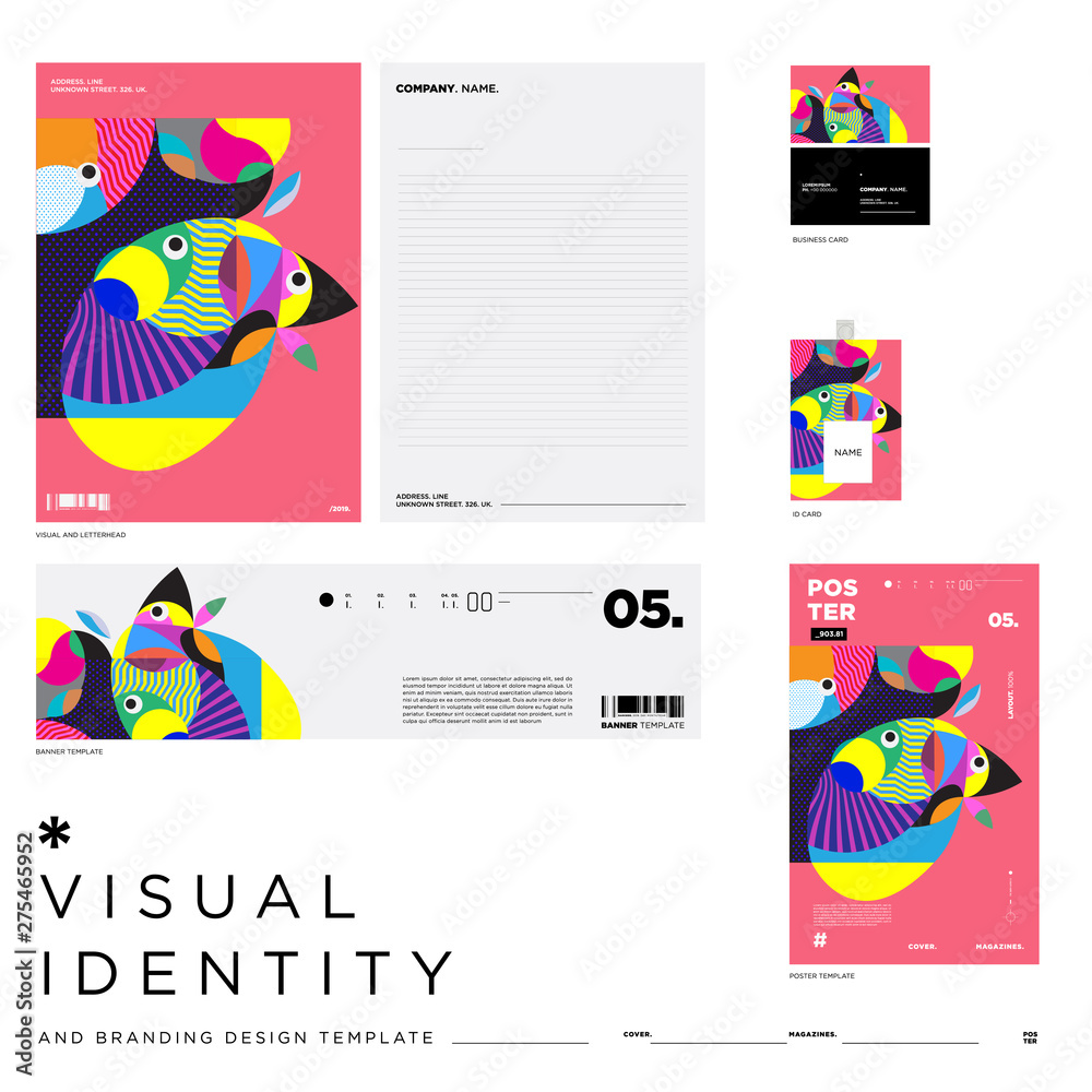 Vector Background Illustration Visual Identity Brand Template. Colorful ...