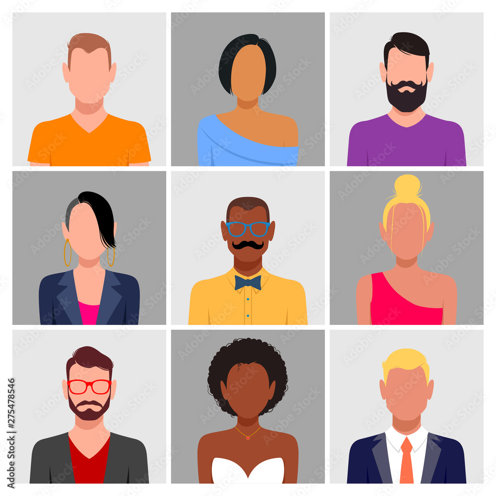 Diverse people avatar set Stock Vector | Adobe Stock