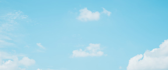 Wall Mural - web banner spring and summer season with beauty clear and bright sky and cloudy background with copy