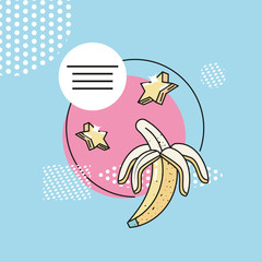 Canvas Print - 90s style banana fruit design