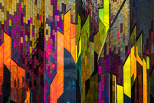 Colorful Architecture Background. Wild And Crazy Geometry. Concept For Disorder And Chaos. Art And Design.