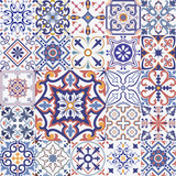 Fototapeta Kuchnia - Big set of tiles in portuguese, spanish, italian style. For wallpaper, backgrounds, decoration for your design, ceramic, page fill and more.