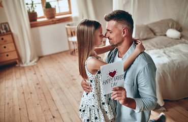 Wall Mural - Father and daughter at home