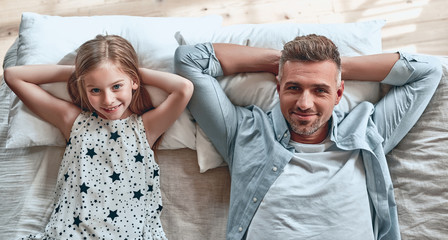 Poster - Father and daughter at home