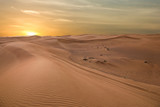 Fototapeta  - Sand dessert sunset landscape view, UAE