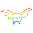 © lineartestpilot - rainbow gradient line drawing cartoon bat