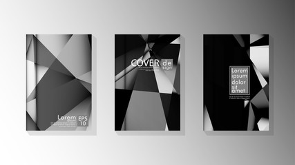 Set Cover design poster with geometric layered triangles