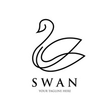 Swan Line Art Logo Design , Luxury , Spa