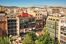 Residential Area In The Center Of Barcelona, Urban Background
