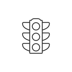 Leinwandbilder - Traffic lights icon template black color editable. Stoplight symbol line style vector sign isolated on white background. Simple logo vector illustration for graphic and web design.