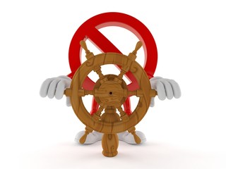 Canvas Print - Forbidden character holding ship wheel