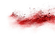 © kitsana - Freeze motion of red powder exploding, isolated on white background. Abstract design of red dust cloud. Particles explosion screen saver, wallpaper