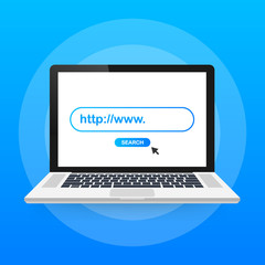 Poster - Set Search bar vector element design, set of search boxes ui template isolated on blue background. Vector stock illustration.