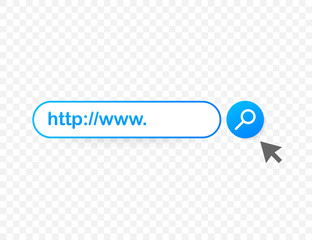 Poster - Set Search bar vector element design, set of search boxes ui template isolated on blue background. Vector stock illustration.