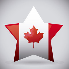 Sticker - flag of canada in star shape