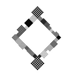 Poster - Minimal geometrical black and white square blank badge template - modern vector graphic design