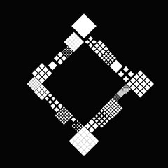 Poster - Diagonal minimal monochrome square frame - geometrical vector illustration from squares