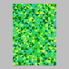 Poster - Seamless green triangle mosaic page template - abstract polygonal vector brochure graphic design