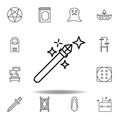 magic wand outline icon. elements of magic illustration line icon. signs, symbols can be used for web, logo, mobile app, UI, UX