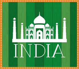 Wall Mural - indian taj majal temple with green background